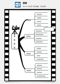 鱼骨大脑树状思维导图ppt模板工作学习项目培训流程逻辑word格式