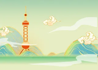 国潮东方明珠建筑