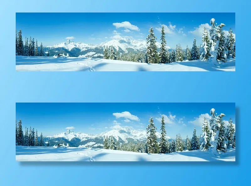 冬天美丽的雪山