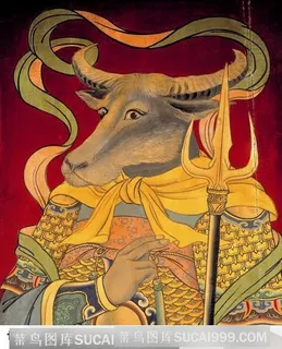 神话人物牛头门神 神话人物牛头门神