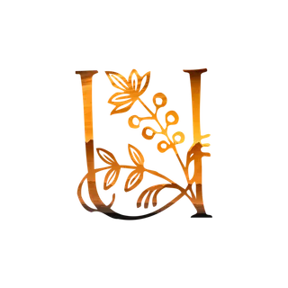 字母U金黄色插画海报