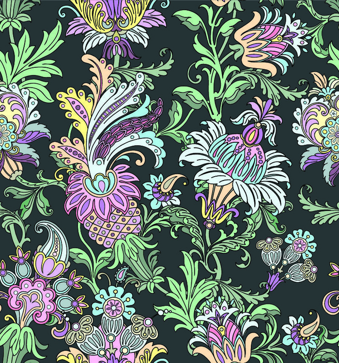 花卉唯美手绘花朵面料纹理手机壳布料面料印花服装矢量图案素材