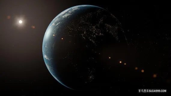 太空中拍摄地球的景色一般是白天一半灯火通明科学技术素材设计 太空中拍摄地球的景色一般是白天一半灯火通明科学技术素材设计