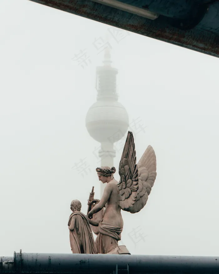 天使大理石雕像图片