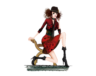 07 (9)免抠 设计 元素 素材 美丽 传统花纹  美女