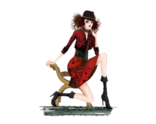 07 (9)免抠 设计 元素 素材 美丽 传统花纹  美女