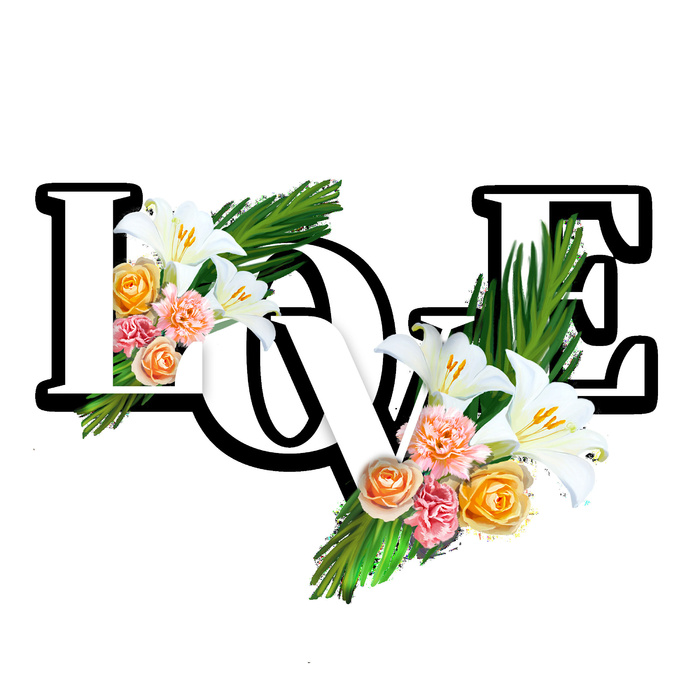 设计love字装饰情人节