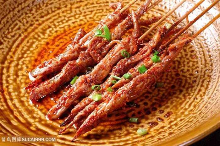 烧烤鸭舌的美食图片