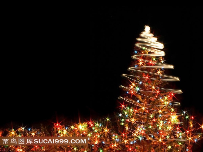 耀眼的圣诞树圣诞背景素材
