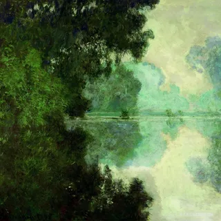 莫奈-塞纳河畔油画风景画