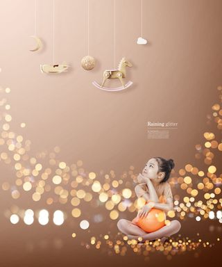 梦幻光晕水泡儿童相册摄影素材