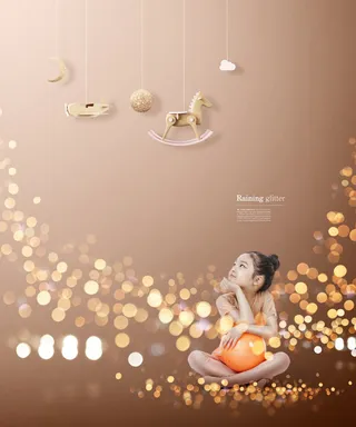 梦幻光晕水泡儿童相册摄影素材