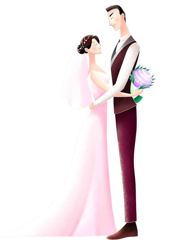 婚纱卡通人物婚礼白纱结婚婚纱摄影手绘