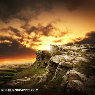 黄昏彩霞风景图片