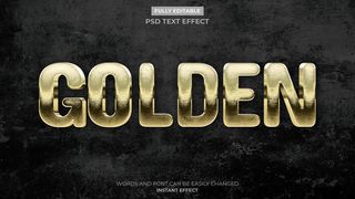 设计金色golden3d效果字