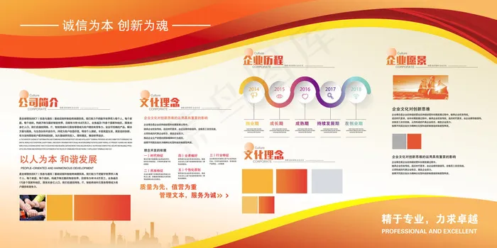 企业文化海报psd模版下载