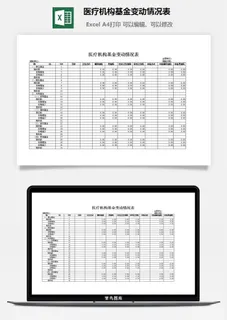 医疗机构基金变动情况表excel模板 医疗机构基金变动情况表excel模板