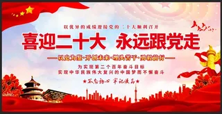 喜迎二十大永远跟党走党建展板