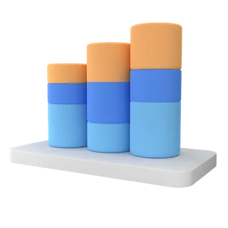柱状图简约3D数据png图标素材