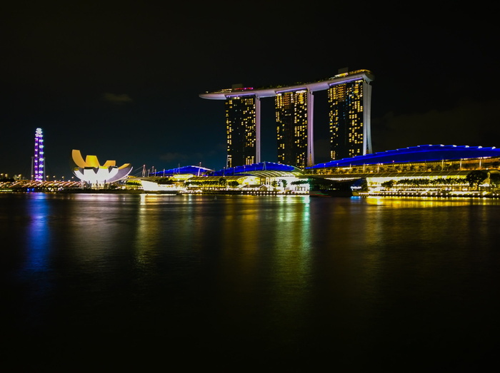 高清唯美城市夜景海边夜景