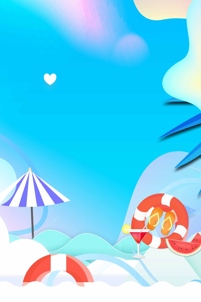 夏天 清爽夏日背景psd模版下载