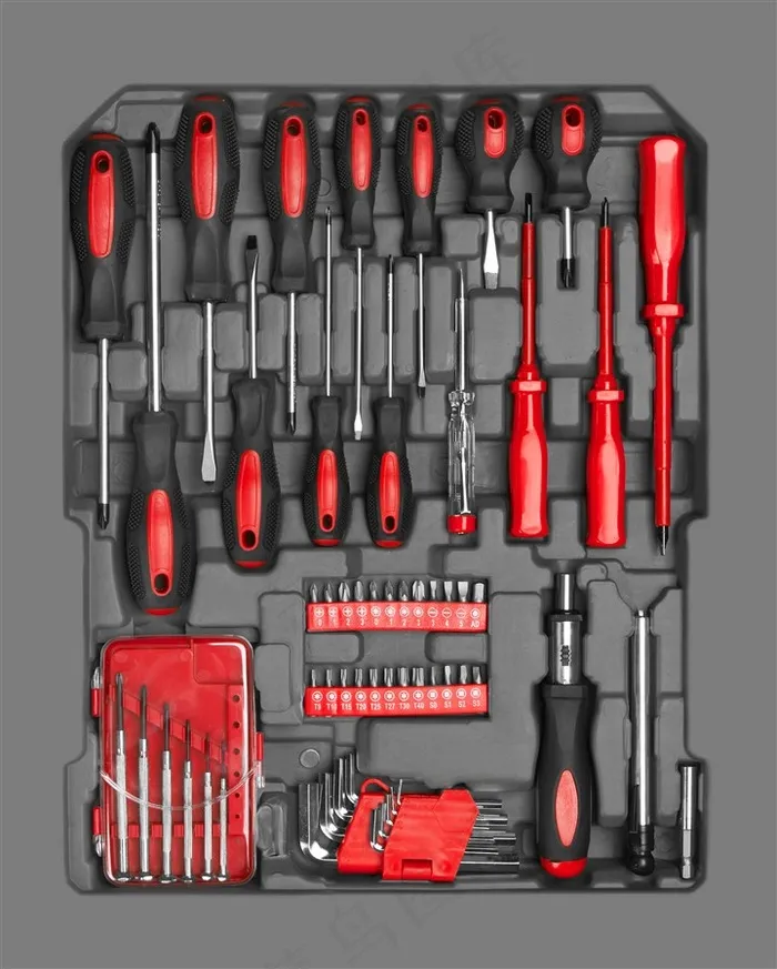 工具盒内的整齐工具图片
