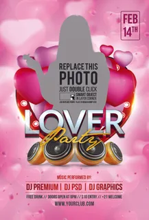 爱情晚会粉色海报