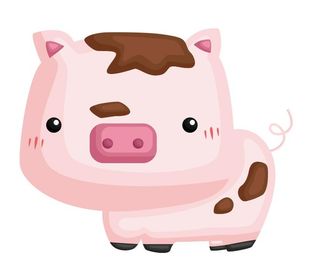 矢量儿童节卡通小猪