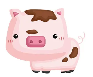 矢量儿童节卡通小猪