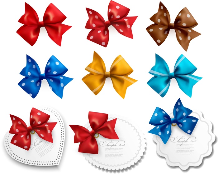 免抠蝴蝶结标签矢量