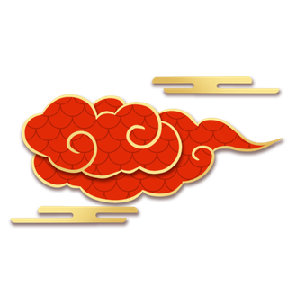 大气中国风祥云国潮风金边立体云朵剪纸创意装饰元素PNG免抠素材