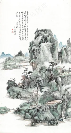 黄宾虹《山水图》高清国画 黄宾虹《山水图》高清国画