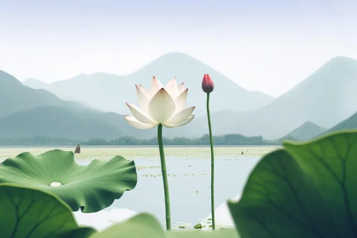 简约清新莲花背景(1344x896)