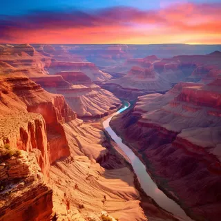 夕阳中的西北丹霞地貌风光摄影图