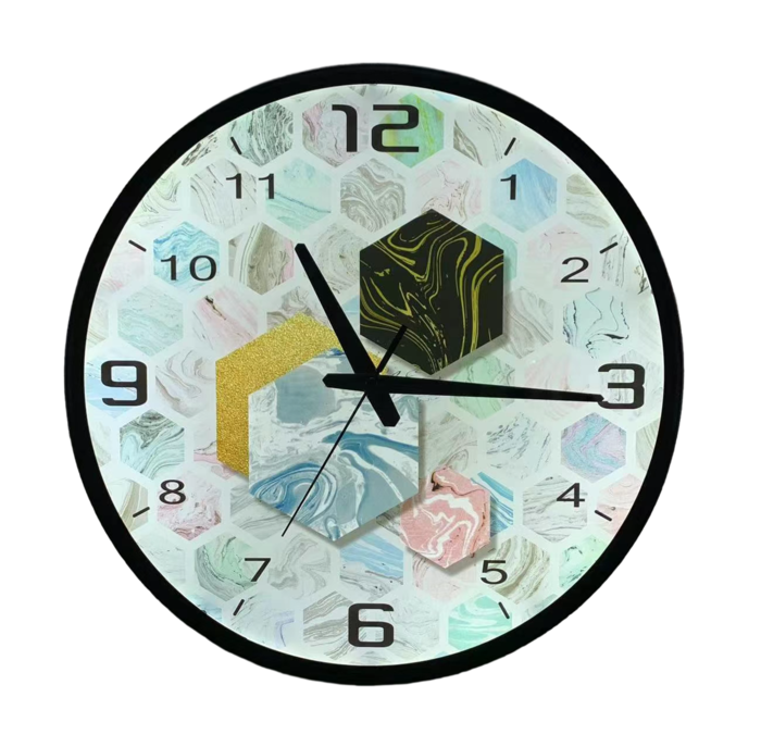 精美3D立体效果时钟壁灯免扣素材