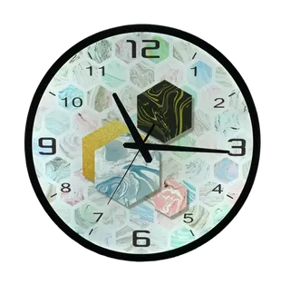 精美3D立体效果时钟壁灯免扣素材