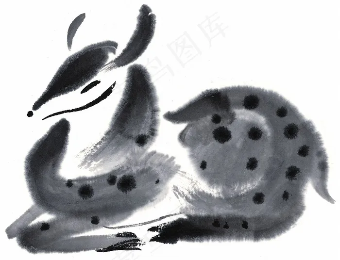 家畜国画美图素材