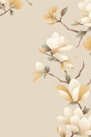 花朵白色国风简约背景