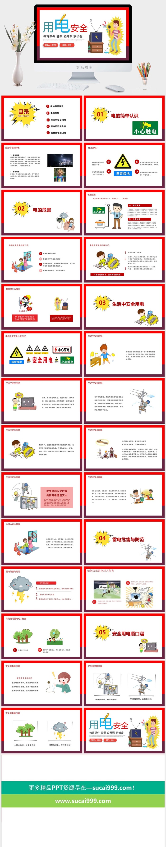 安全用电PPT宣传模板