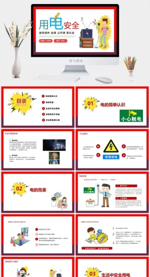 安全用电PPT宣传模板预览图