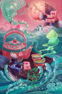 七夕情人节清新宣传图片