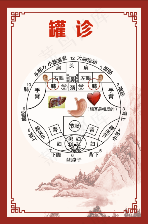 罐诊 艾灸 拔罐示意图cdr矢量模版下载