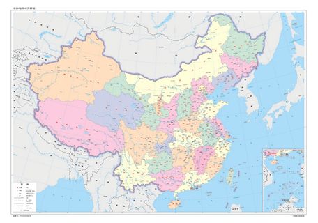 中国地图对开横版