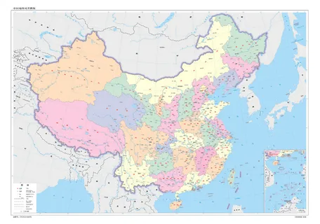 中国地图对开横版