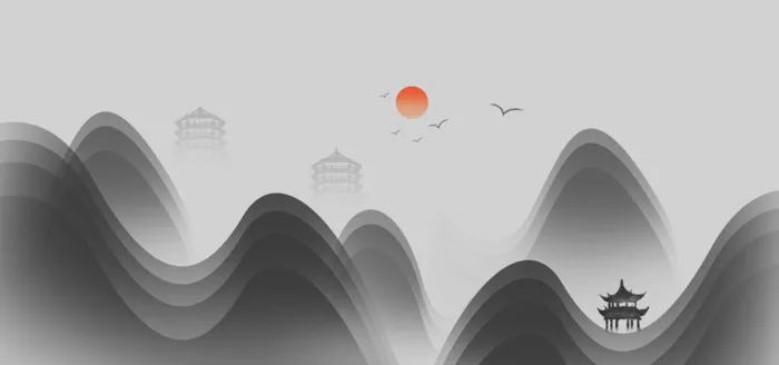 中国风古典中式水墨山水psd模版下载