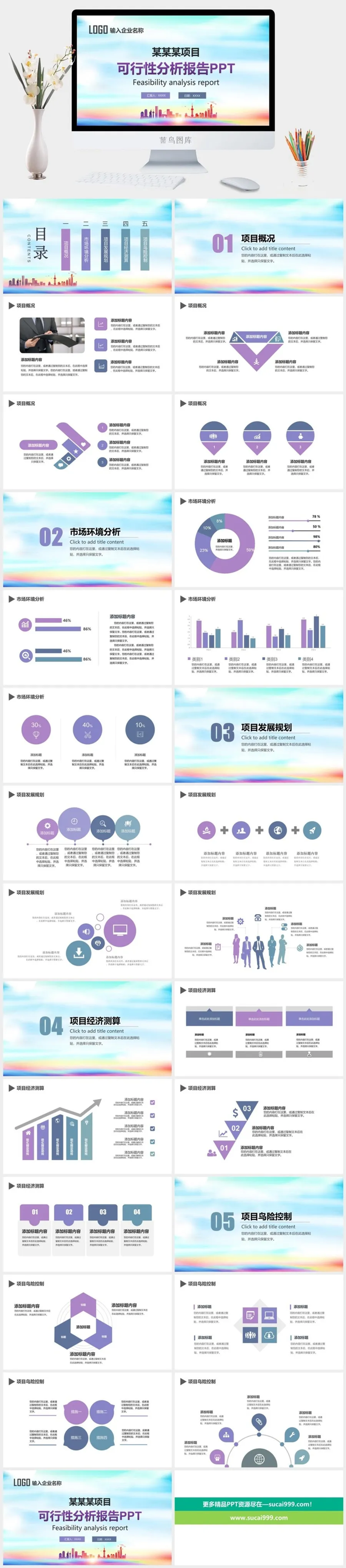 项目可行性分析报告PPT模板