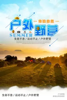 大气简约户外野营休闲海报