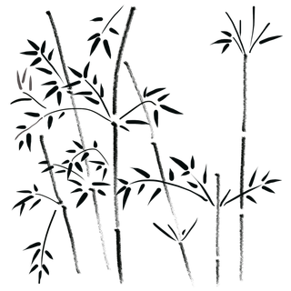 竹子水墨画中国风国画墨水书法竹子画