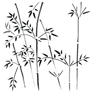 竹子水墨画中国风国画墨水书法竹子画