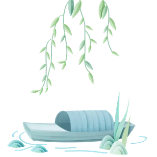 清明元素古风中式清明节山水画中国风绿色